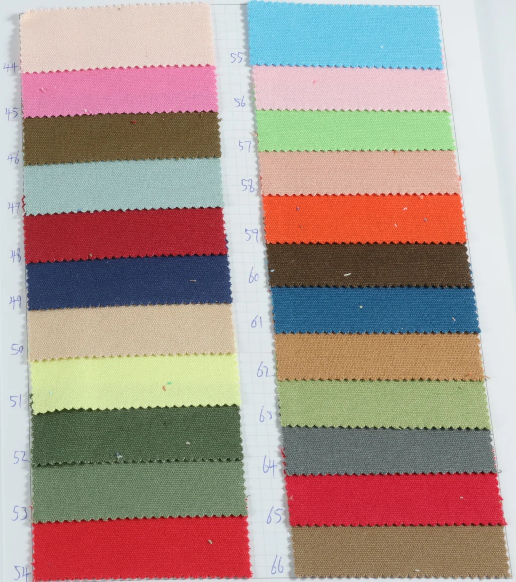 Fashion Stock 100 Cotton Plain Canvas Design Dyed Fabric for Garment Fabrics